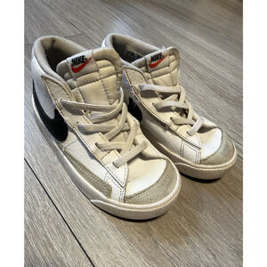 Nike Blazer Mid 77 Toddler Kids 10c White Black Mid Top Sneakers